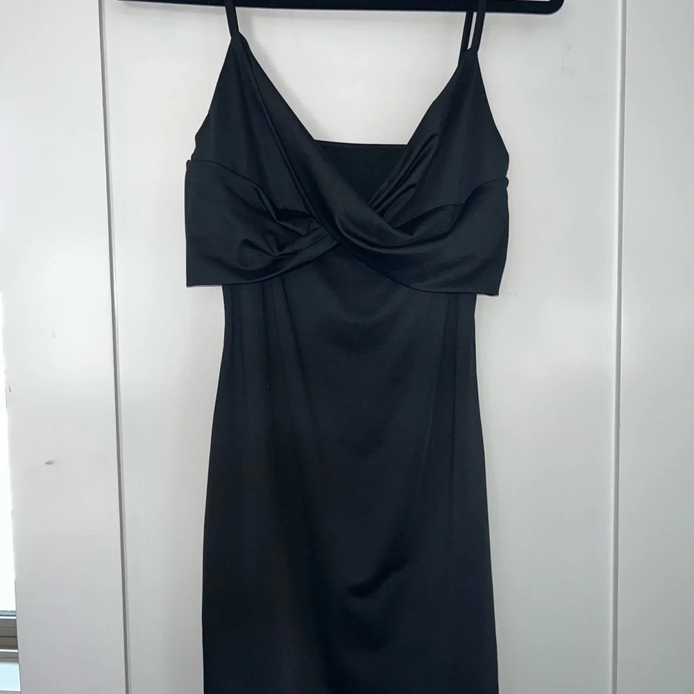 Fitted Slim Mini Black Dress LARGE Like New
